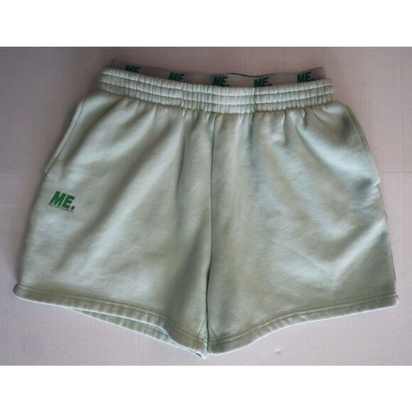 Melody Ehsani Women Sz S Sage Green Core Fleece Double Waistband Sweat Short - Picture 1 of 11